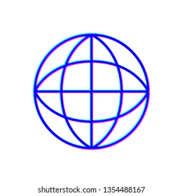 Stereoscopic image Globe vector icons, planet Earth