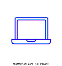 Stereoscopic image Laptop Icon. Computer symbol for your web site design