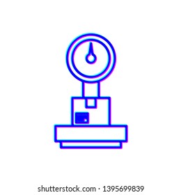 Stereoscopic image Libra, scale line icon. Price comparison symbol, logo illustration