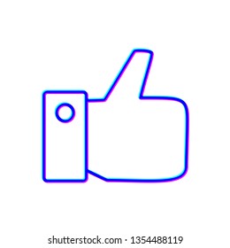 Stereoscopic image Like hand icon. Like Symbol