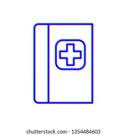 Stereoscopic image Medical book icon. Health symbol