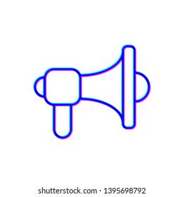 Stereoscopic image Megaphone, loudspeaker, mouthpiece symbol icon.
