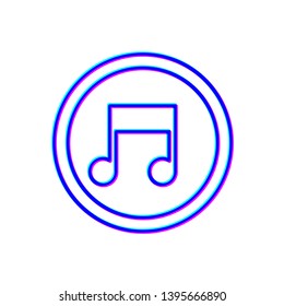 Stereoscopic image Music icon vector. Melody, song, note, sound, audio sign