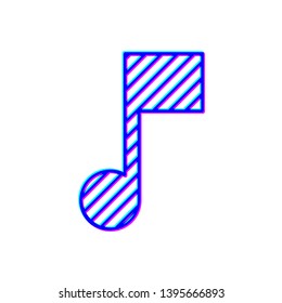 Stereoscopic image Music icon vector. Melody, song, note, sound, audio sign