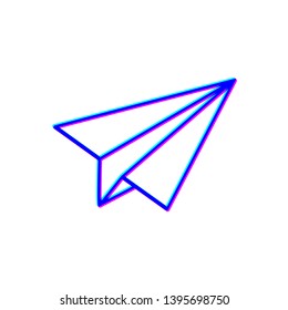 Stereoscopic image Paper plane icon vector. Send Message