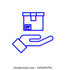 Stereoscopic image Parcel storage icon.