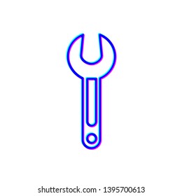 Stereoscopic image Repair icon. Wrench icon