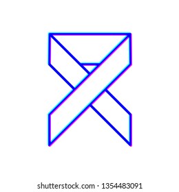 Stereoscopic image Ribbon vector icon