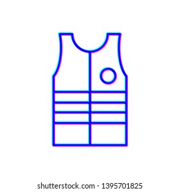 Stereoscopic image Safety vest. Work uniform with reflective stripes.