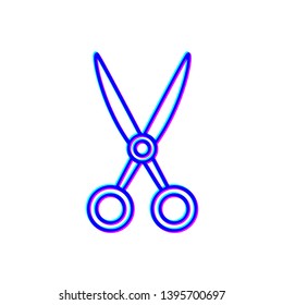 Stereoscopic image Scissors icon symbol for your web site design