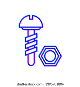 Stereoscopic image Screw and nut super icon. Screw symbol.