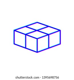 Stereoscopic image Shipping box icon. Logistics delivery sign. Parcels tracking symbol.