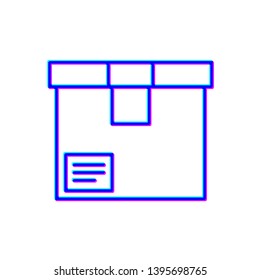 Stereoscopic image Shipping box icon. Logistics delivery sign. Parcels tracking symbol.