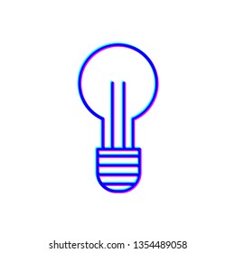 Stereoscopic image Simple light bulb icon. Idea sign concept