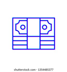 Stereoscopic image Simple Money icon. Universal cash icon.