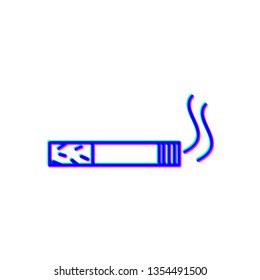 Stereoscopic image Smoking cigarette icon. Unhealthy, nicotine, smell, tobacco