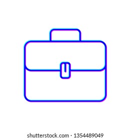Stereoscopic image Suitcase icon. Briefcase vector illustration