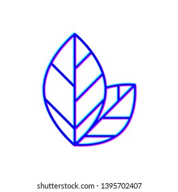 Stereoscopic image Tea leaf icon. Tea theme