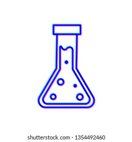 Stereoscopic image Test tube icon. Laboratory equipment