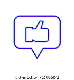 Stereoscopic image Thumbs up like icon. Social media icon