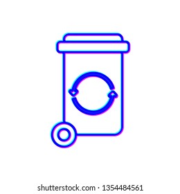 Stereoscopic image Trash bin garbage vector icon