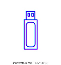 Stereoscopic image Vector tech icon usb flash drive.