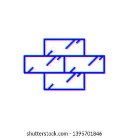 Stereoscopic image Wall Icon. Wall brick symbol for your web site design