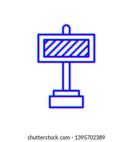 Stereoscopic image Warning road sign. Logo concept. Conceptual image of tools for repair, construction and builder.