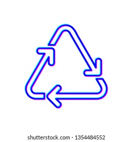 Stereoscopic image The waste processing icon. Bio symbol.