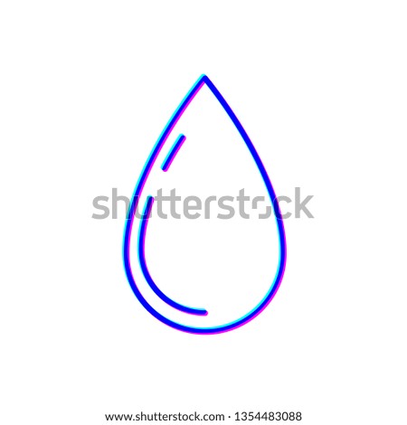 Stereoscopic image Water drop icon for web site, app, logo and design template.