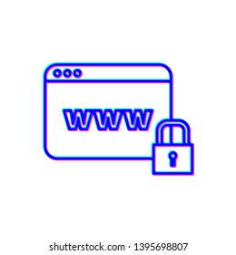 Stereoscopic image Web site window privacy icon. Business, internet concept. Trendy www vector symbol