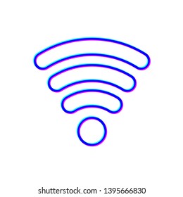 Stereoscopic image wi-fi signal sign, modem internet icon