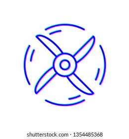Stereoscopic image Windmill vector icon. Wind alternative energy