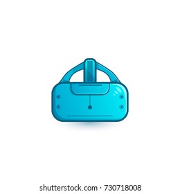 Stereoscopic VR illustration. Vector virtual digital cyberspace technology. Innovation device