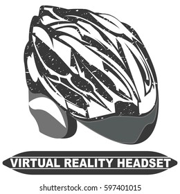Stereoscopic VR mask 3D virtual reality headset for your phone. Separately isolated vector image in dark gray colors and shades.