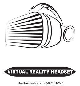 Stereoscopic VR mask 3D virtual reality headset for your phone. Separately isolated vector image in dark gray colors and shades.
