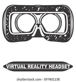 Stereoscopic VR mask 3D virtual reality headset for your phone. Separately isolated vector image in dark gray colors and shades.