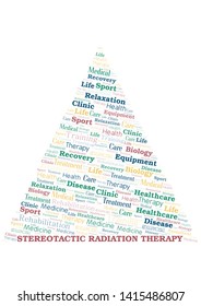 Stereotactic Radiation Therapy word cloud. Wordcloud made with text only.