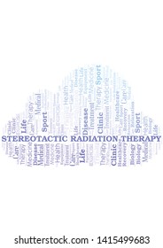 Stereotactic Radiation Therapy word cloud. Wordcloud made with text only.