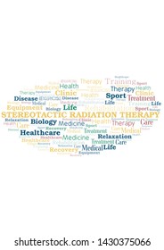 Stereotactic Radiation Therapy word cloud. Wordcloud made with text only.
