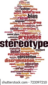 Stereotype Word Cloud Concept. Vector Illustration