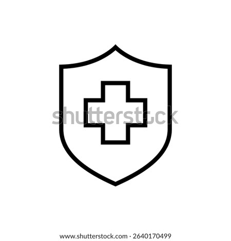 Sterile, health protection outline icon. Healthy, medical defense shield sign symbol