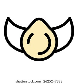 Sterile mask icon. Outline sterile mask vector icon color flat isolated