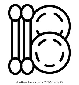 Sterile swab icon outline vector. Cotton ear. Makeup care