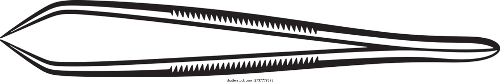Sterile tweezers vector line art representing precision instrument procurement, laboratory equipment sourcing and clinical supply cost modelling for diagnostic services