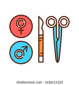 Sterilization color line icon. Birth control. Pictogram for web page, mobile app, promo. UI UX GUI design element. Editable stroke.