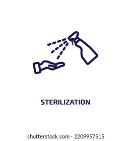 Sterilization Icon From Cleaning Collection. Thin Linear Sterilization, Equipment, Sterile Outline Icon Isolated On White Background. Line Vector Sterilization Sign, Symbol For Web And Mobile