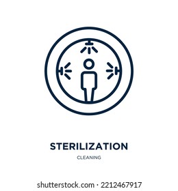 sterilization icon from cleaning collection. Thin linear sterilization, health, care outline icon isolated on white background. Line vector sterilization sign, symbol for web and mobile