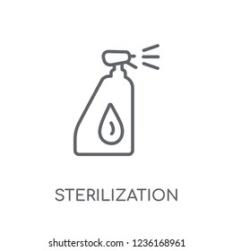 sterilization linear icon. Modern outline sterilization logo concept on white background from cleaning collection. Suitable for use on web apps, mobile apps and print media.