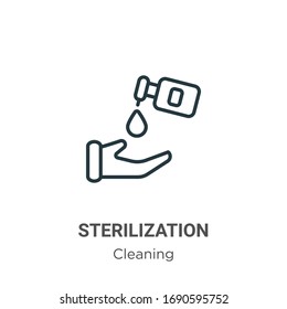 Sterilization outline vector icon. Thin line black sterilization icon, flat vector simple element illustration from editable cleaning concept isolated stroke on white background